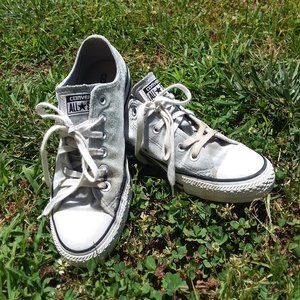 Converse grey velvet low top sneakers
